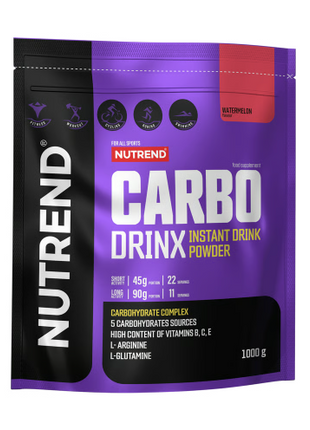 Nutrend Carbo Drink 1000 gramos 22 servicios - Rapida absorción, Energía rapida - Watermelon