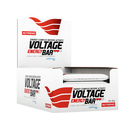 Nutrend Voltage Energy Bar con Cafeína 65 g Caja de 25 Barras Energética para Rendimiento y Concentración
