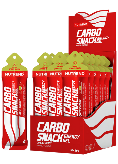 Nutrend Carbosnack Gel Energético Green Apple Sachet 50g x18 – Energía Rápida Chile