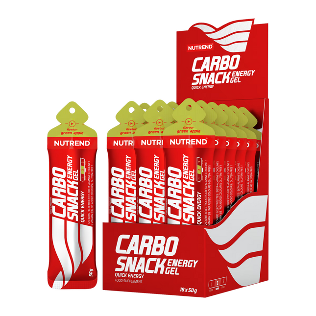 Nutrend Carbosnack Gel Energético Green Apple Sachet 50g x18 – Energía Rápida Chile